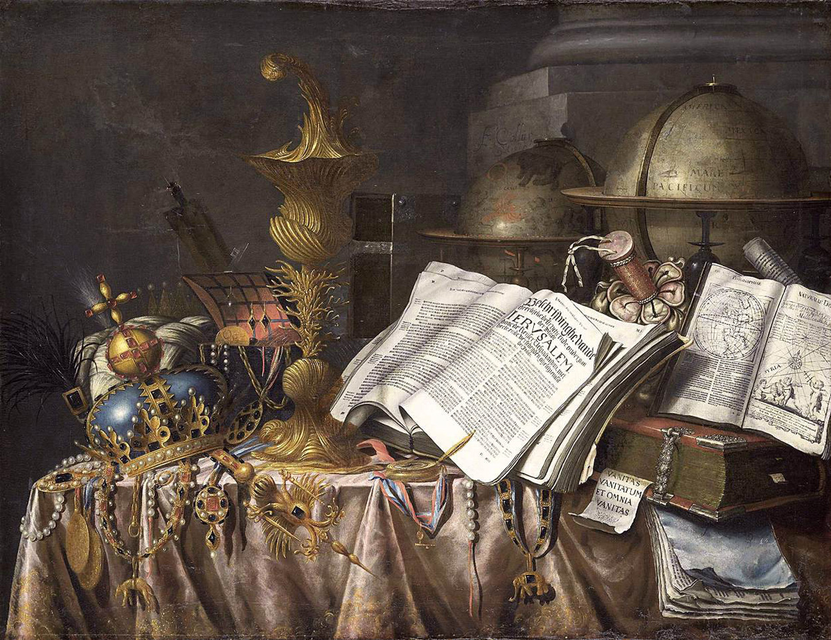 still life with crown and globes